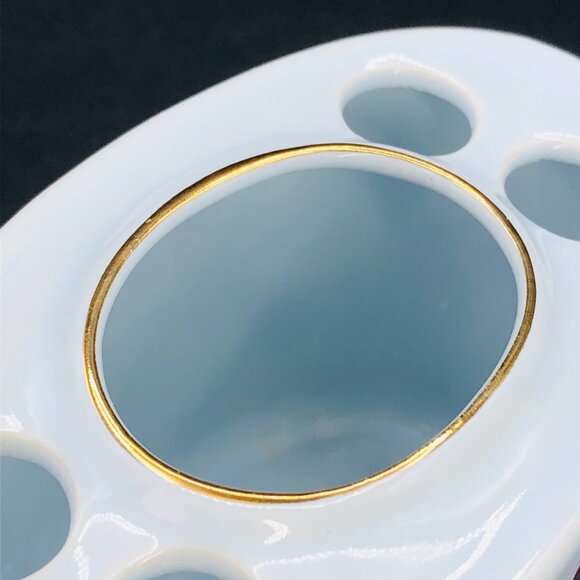 80s Otagiri VICTORIAN ROSE Porcelain Toothbrush Toothpaste Holder, Kimeko Ikeda - Picture 7 of 10